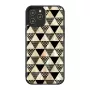 Schutzhülle iKins für Apple iPhone 12 / 12 Pro — Pyramidenmuster, schwarz