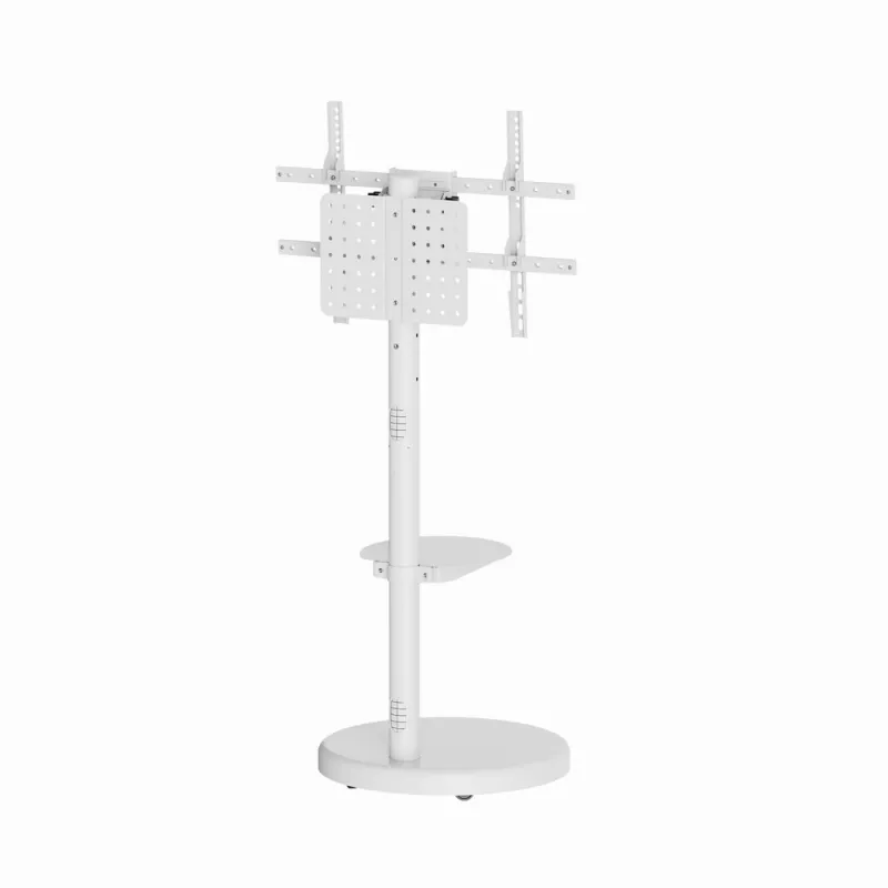 Boden-TV-Ständer GEMBIRD TVS-86TR-01-W für 37–86 Zoll Fernseher, weiß, schwenk- und neigbar, VESA 200x200–600x400, max. Belastung 50 kg