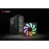PC Cube Gehäuse SAVIO Noctis Glass RGB — Schwarz, ATX/Micro-ATX, 210×410×450 mm, 3×120 mm Frontlüfter