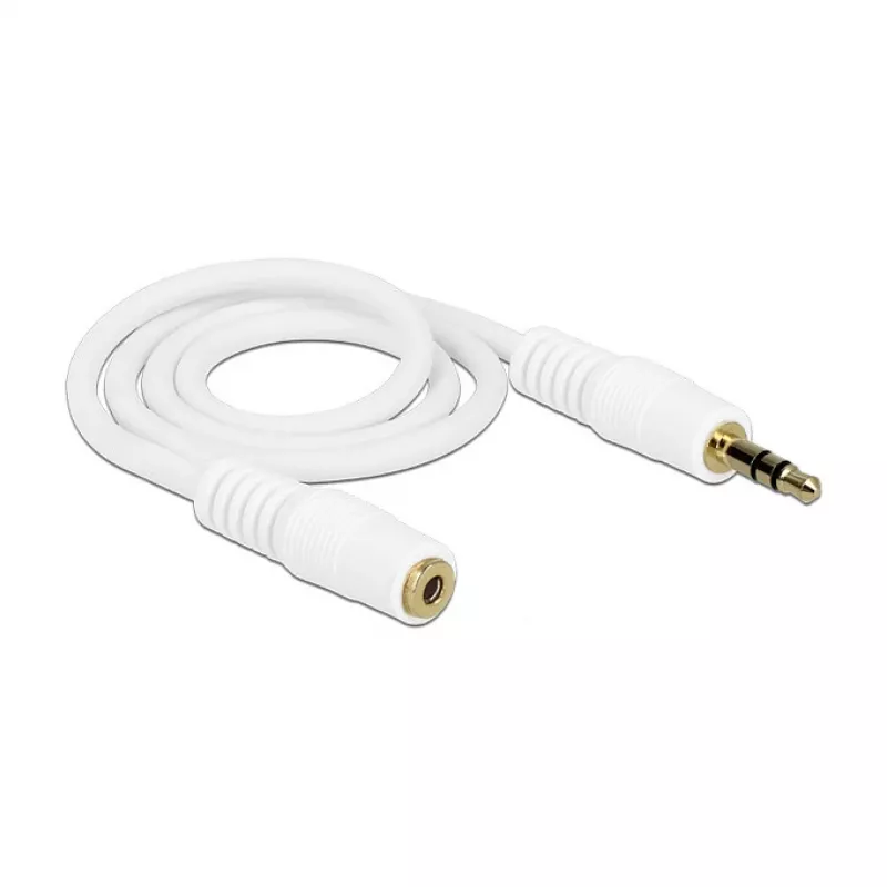 Audiokabel 3,5 mm M-F DeLOCK 83763 0,5 m Weiß
