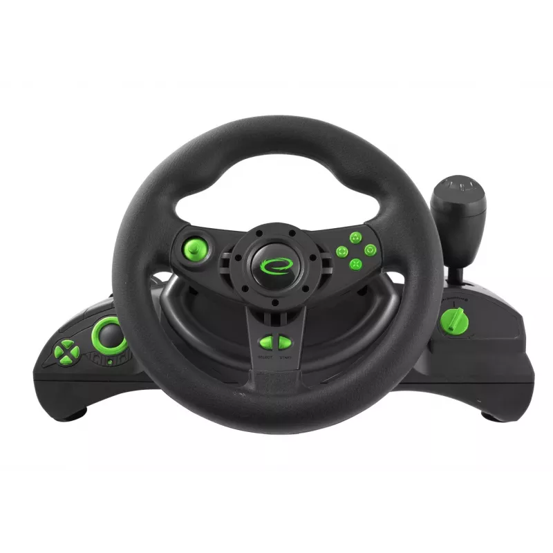 Esperanza EGW102 Gaming Controller Lenkrad PC, PlayStation 3 Digital USB Schwarz, Grün