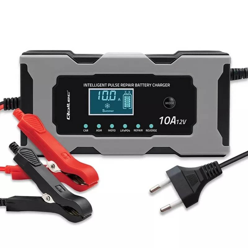 Ladegerät QOLTEC 52493 12V 10A mit Reparaturfunktion für AGM-Batterien