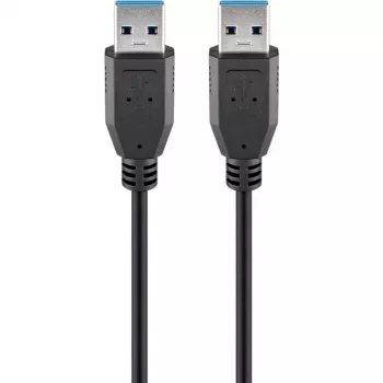 Wentronic Goobay USB 3.0 SuperSpeed Kabel, Schwarz, 1,8 m - USB 3.0-Stecker (Typ A) > USB 3.0-Stecker (Typ A) (93928)
