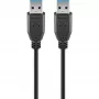 Wentronic Goobay USB 3.0 SuperSpeed Kabel, Schwarz, 1,8 m - USB 3.0-Stecker (Typ A) > USB 3.0-Stecker (Typ A) (93928)