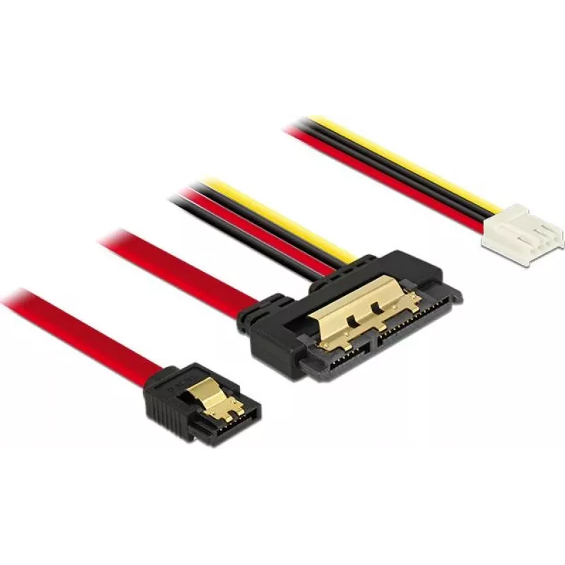 SATA-Kabel DeLOCK 85234 0,3 m SATA 7-Pin + Molex 4-Pin SATA 22-Pin Schwarz