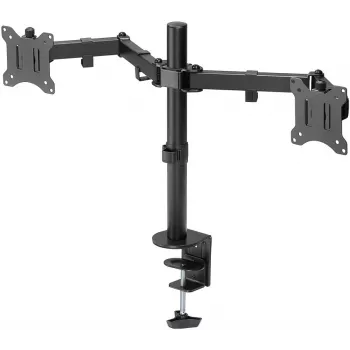 Goobay Monitorarm Dual Flex - 17-32 Zoll Bildschirm - Tischmontage VESA 75 und 100 mm - Drehbar, schwenkbar und neigbar - Höhenverstellbare Halterung - Maximale Traglast