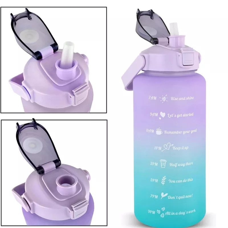 Extralink Motivational Bottle, Wasserflasche, 2000 ml, Lila-Blau, BUT-992