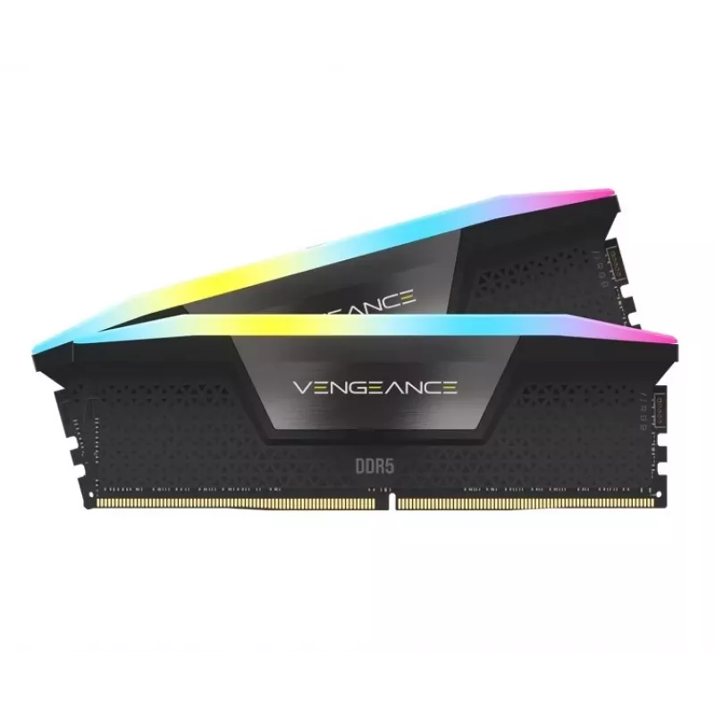 CORSAIR VENGEANCE RGB 16GB 2x8GB DDR5 DIMM 5200MT/s CL40-40-40-77 1.25V Intel XMP Desktop Memory - Black