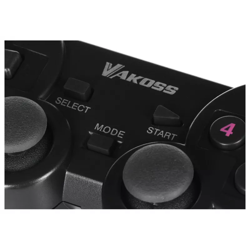 Gamepad VAKOSS GP-3925BK Schwarz kabellos RF analog/digital für PC und PlayStation 3, 12 Tasten, 2,4 GHz, Nano-Empfänger