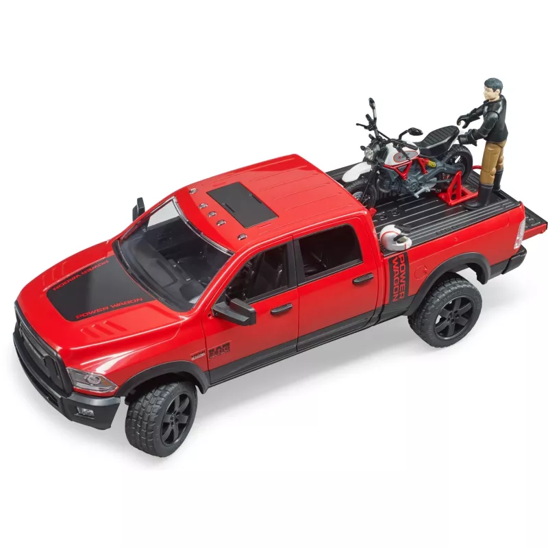 Dodge RAM 2500 Power Wagon mit Anhänger und Motorrad Ducati 02502 BRUDER