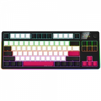 LORGAR KBP70TKLW, Kabellose TKL Mechanische Gaming-Tastatur Pro, Schwarz/Rot, EN-Layout