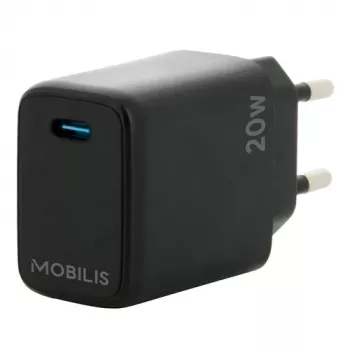 Mobilis - Netzteil - schnell - 20 Watt - PD/PPS (24 Pin USB-C) - Schwarz - Europa (001361)