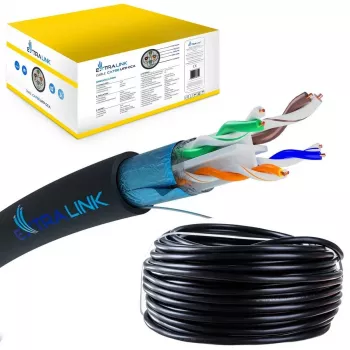 Netzwerkkabel Extralink Twisted Pair CAT6 FTP (F/UTP) V2 Outdoor 305 M Schwarz