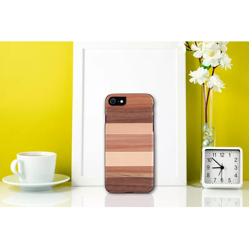 Handyhülle man and wood für iPhone 7/8 — sabbia schwarz
