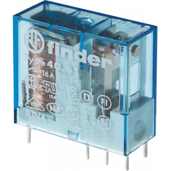 FINDER FIN 40.61.7 24V4 - Steck-PCB-Relais, 1 Schließer, 16 A, AgSnO2, 24 V DC sensitiv (406170244001)