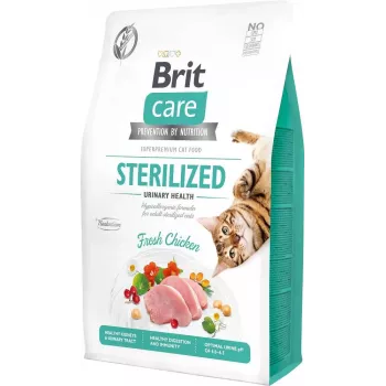 Trockenfutter für Katzen Brit getreidefrei Sterilized Urinary 2 kg – für sterilisierte ausgewachsene Katzen, Huhn, 32 % Protein, Unterstützung der Harnwege