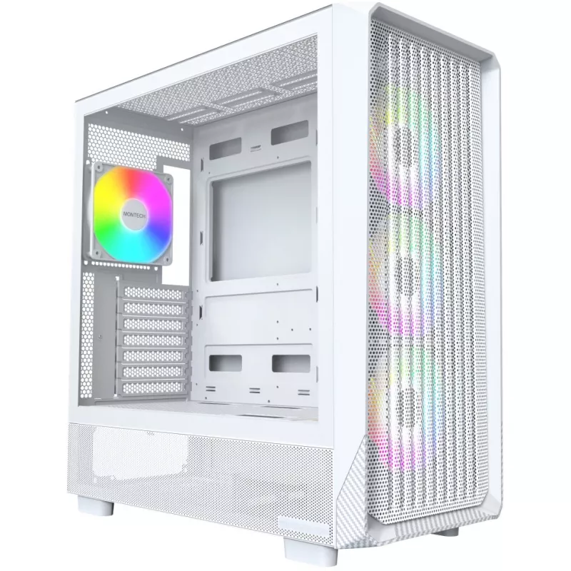 PC-Gehäuse Montech X5 Midi Tower Weiß ATX 3x140mm Lüfter