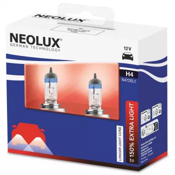 Halogenbirne Neolux H4 Extra Light 2er-Pack — 12V 60/55W