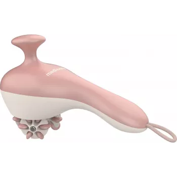 Handrollmassagegerät Medisana AC 950 — kabellos Li‑Ion, 2 Leistungsstufen, ergonomische Griffe, 381 g, roségold/weiß