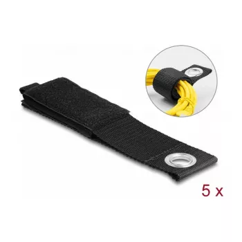DeLOCK Heavy-Duty Klettband 435x50mm schwarz 5 Stück