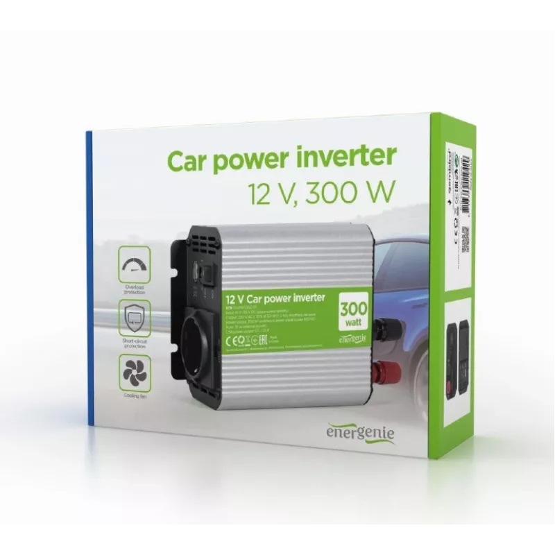 Gembird EG-PWC300-01 Spannungswandler Auto 300 W Grau