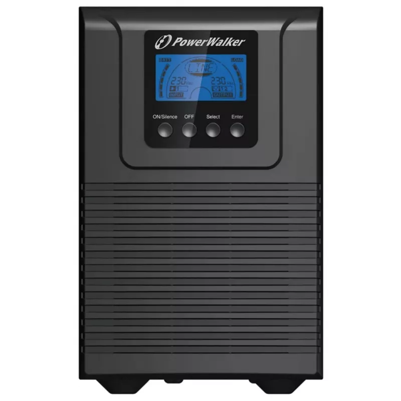 Unterbrechungsfreie Stromversorgung PowerWalker VFI 1000 TGB — 1 kVA (900 W), Doppelwandler-Online, 4× C13-Ausgänge, USB, RS-232, EPO