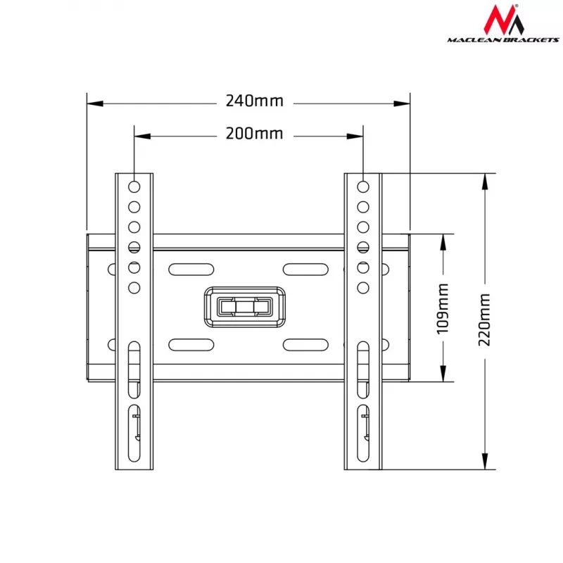 TV-Wandhalterung MACLEAN MC-777 für 13 Zoll–42 Zoll Fernseher, bis zu 35 kg, VESA 75x75–200x200, Metall, schwarz