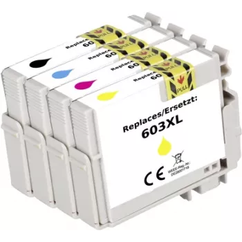 Renkforce Tinten-Kombi-Pack ersetzt Epson 603 (C13T03U545) kompatibel Schwarz, Cyan, Magenta, Gelb RF-I-E-603BKCMY4PK RF-5655902 (RF-5655902)
