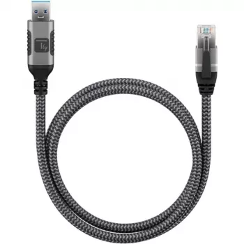 Techly ICOC U3A-RJ45-010 Netzwerkkabel Schwarz, Silber 1 m Cat6 F/UTP (FTP)