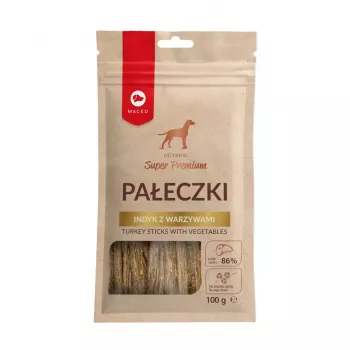 Hundeleckerlis MACED Putensticks mit Gemüse 100 g – hypoallergischer natürlicher fester Snack für ausgewachsene Hunde