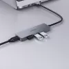 USB-Hub Aukey CB-H36 — 4-Port USB 3.2 Gen 1 Typ-A, Host USB 2.0, 5000 Mbit/s, Aluminium Silber