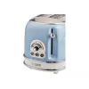 Ariete 155 Design 2-Scheiben-Toaster mit Sandwich-Körben, 6 Bräunungsstufen, 810 W, Edelstahlgehäuse, herausnehmbare Krümelschublade, Pastellblau