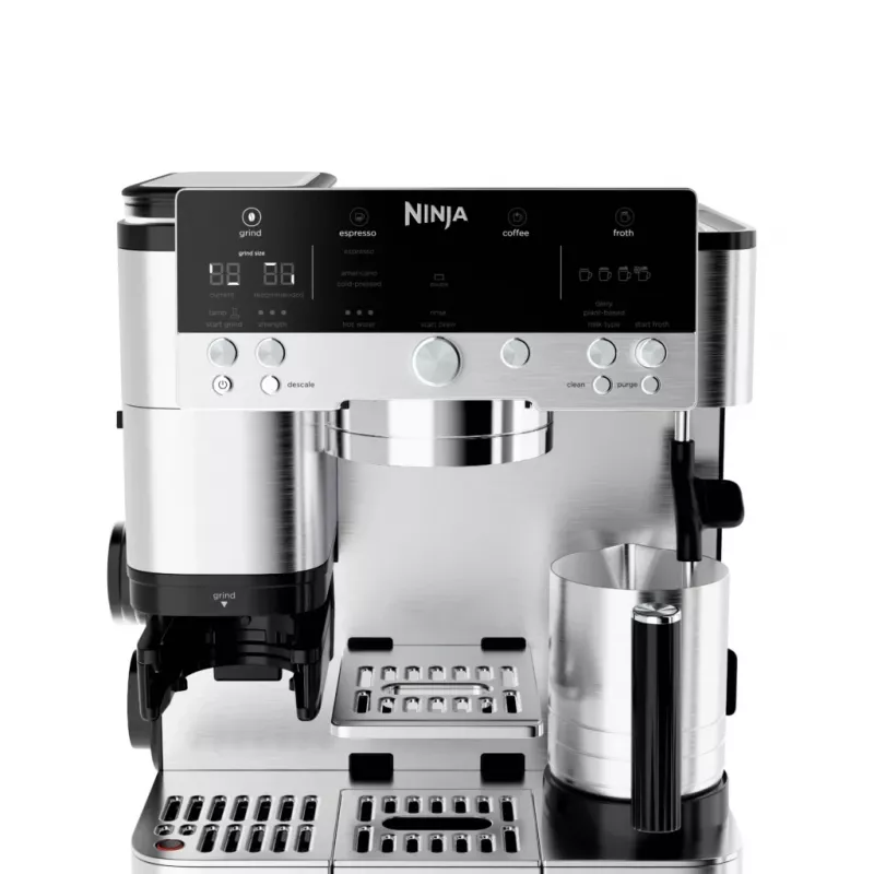 Espressomaschine Ninja ES601EU — 2-L-Wassertank, 1-Tassen-Kapazität, Schwarz/Edelstahl