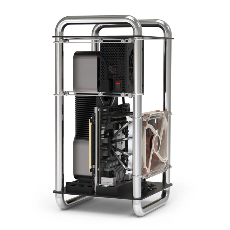 Computer-Gehäuse Streacom DA6 Mini-ITX-Gehäuse - Chrom