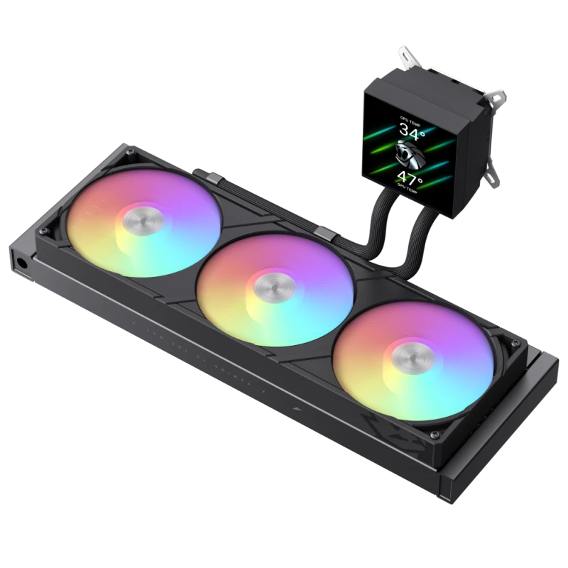 Gamemax CPU-Flüssigkeitskühler | GLACIER 360 LCD BK | Intel, AMD