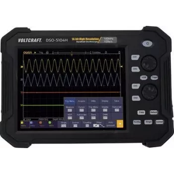 VOLTCRAFT DSO-5104H Batterie, Digital-Oszilloskop, Hand-Oszilloskop (Scope-Meter) 100 MHz 4-Kanal 1 GSa/s 40 Mpts 14 Bit Digitalspeicher (DSO), Handheld-Gerät (VC-11332625)