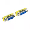 Gender-Changer-Kabel DELOCK Sub-D 15 (Buchse-auf-Buchse), blau/silber, Modell 65480