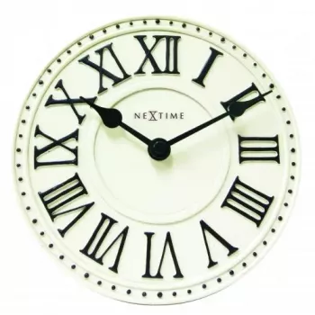 NeXtime klok 5187wi London Table, Ø16 cm, Wand, Weiß/Schwarz+B32
