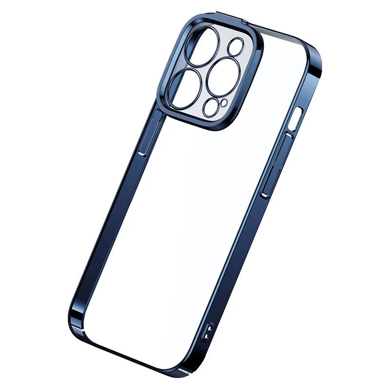 Schutzhülle Baseus für iPhone 14 Pro – transparent glitzernd blau