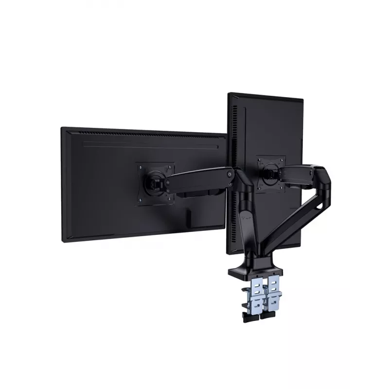 Monitor-Halterung GEMBIRD MA-DA2-03 für Bildschirme bis 35 Zoll, Tischklemme, VESA 75x75–100x100, 20 kg, schwarz, Dual-Display