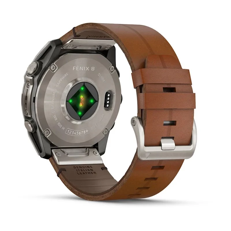 Garmin Fenix 8 3,56 cm (1,4) AMOLED 51 mm Digital 454 x 454 Pixel Touchscreen Titan Wi-Fi GPS (Satellit)