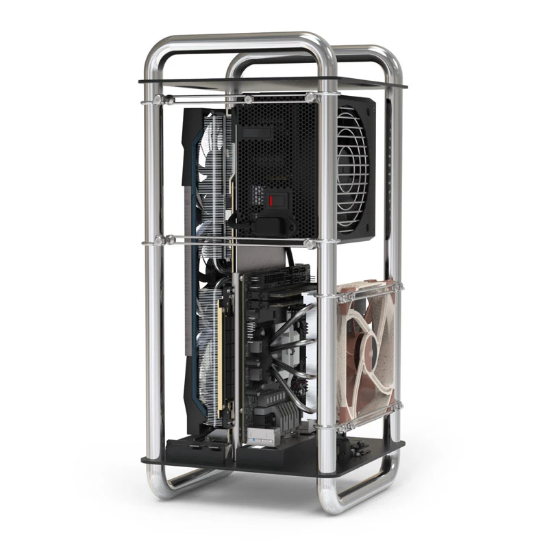 Computer Gehäuse Streacom DA6 XL Mini-ITX Gehäuse - Chrom