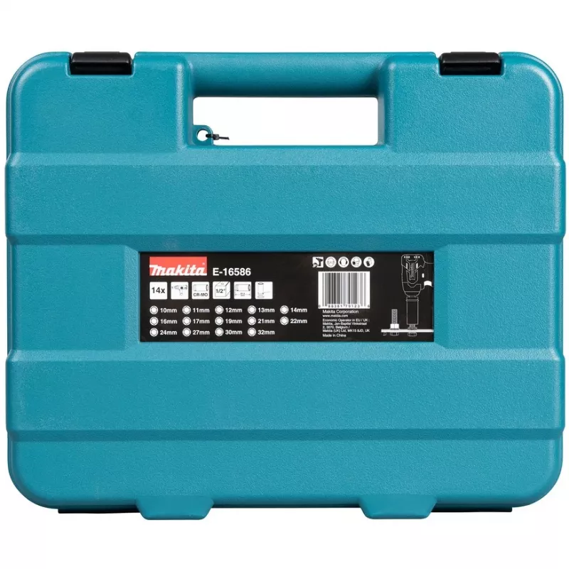 Makita E-16586 Schlagschrauber-Steckschlüssel Steckschlüsselsatz Schwarz, Grün
