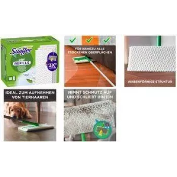 Swiffer Dry Tücher Nachfüllpack 72 Stück – Einweg-Staubwischtücher für Swiffer Kehrgeräte