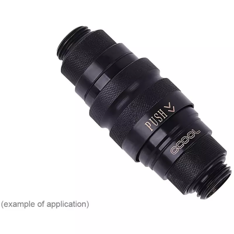 Fitting Alphacool 17440 — Messing-Computer-Kühlungsfitting, schwarz, 32×86×32 mm