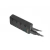 USB-Hub NATEC MANTIS USB 2.0 Type-B — 4x USB 3.2 Gen 1 Type-A Anschlüsse, schwarz, 0,8 m Kabel, Netzteil, Netzschalter