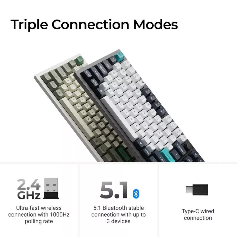 Mechanische Full-Size-Tastatur Keychron Q6 Max – Rote Schalter, weißes Gehäuse