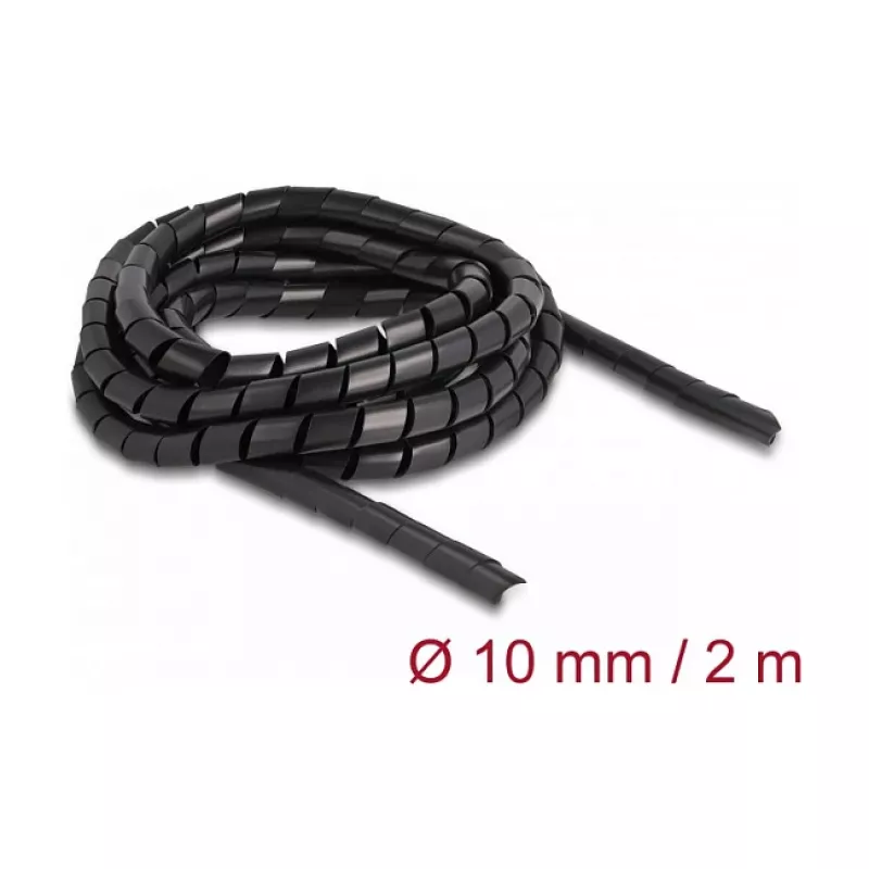 Delock Flexible Spiralschlauch 2m x 10mm Schwarz