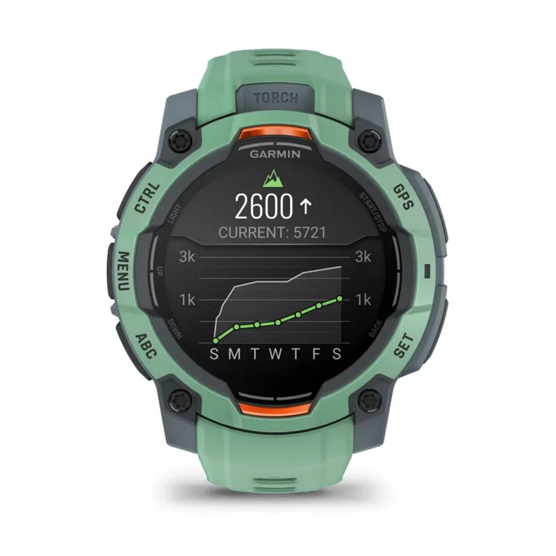 Garmin Instinct 3 AMOLED 3,05 cm (1,2) 45 mm Digital 390 x 390 Pixel Touchscreen Grün GPS (Satellit)