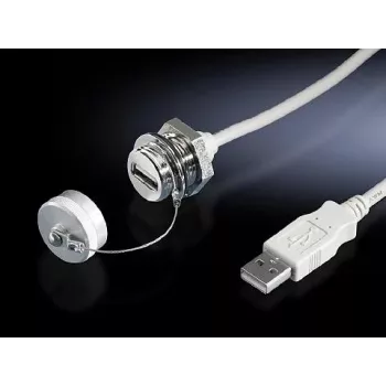 USB A auf USB A Kabel, Rittal 2482.220 — 1 m, weiß, Stecker-auf-Buchse